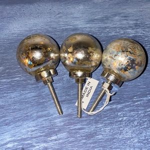 🪩3 Mercury Glass Antique Silver Drawer Pull/Knobs🪩